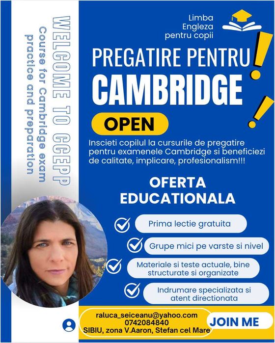 Meditatii la limba Engleza pentru examene Cambridge