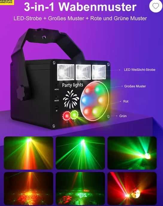 Import Amazon - Proiector Lumini disco scena flash stroboscop - telecomanda!
