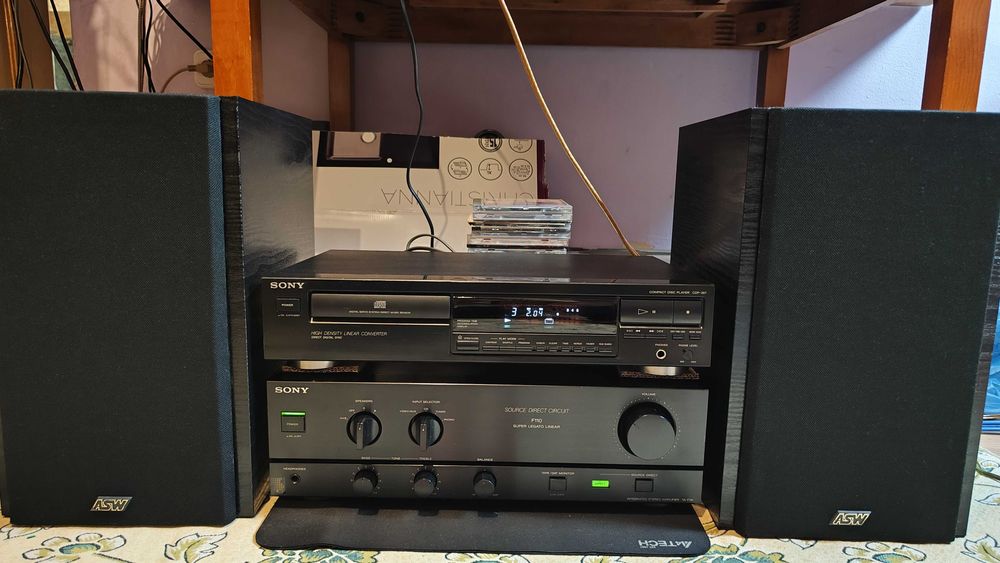 amplificator și cd player Sony + boxe germane ASW