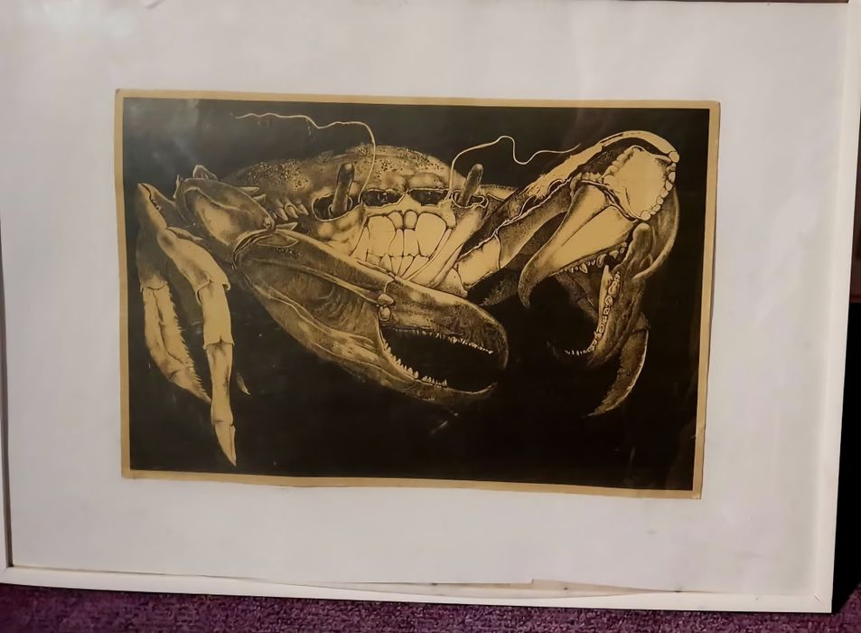 O lucrare rară de grafica semnată Nicolae Saftoiu, martie 1980. Tulcea