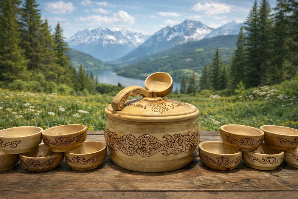 Қымызница 5 литр 10 шт кесе