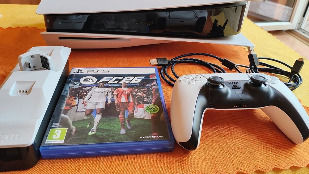 PS5 Disk Edition / Конзола Playstation 5 Disc Edition 825GB White CFI-1116A + FC26 +  Докинг Станция + Контролер DualSense