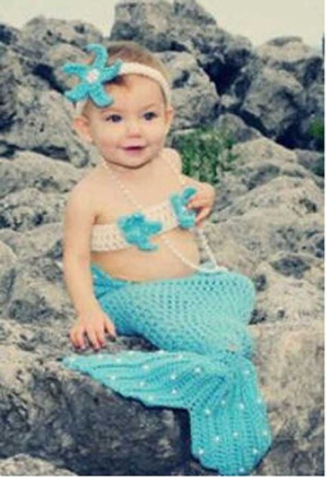 Costum bebelusi crosetat sirena/melc sedinte foto