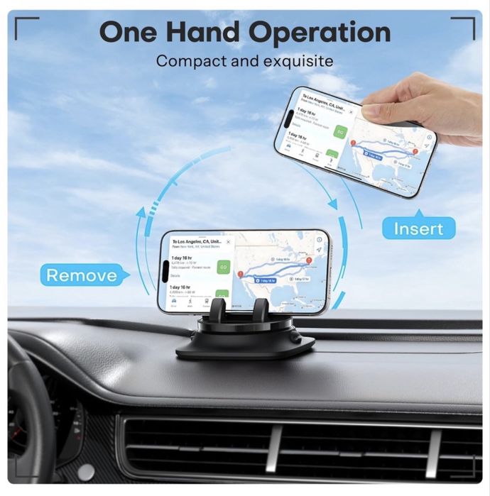 Suport de telefon auto rotativ la 360 °