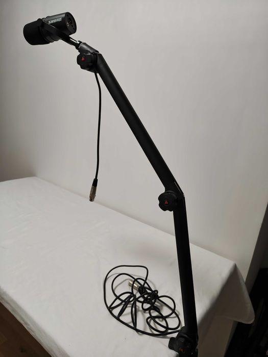 Microfon dinamic, Shure MV7, 3 m,  cu conexiune USB-C si jack+stativ