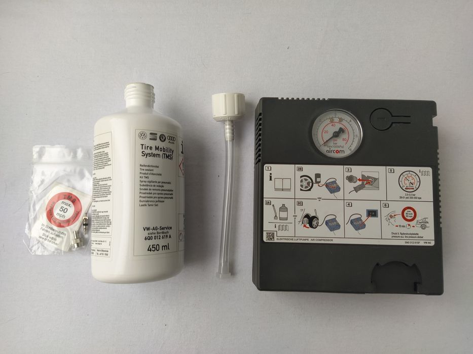 Compresor auto umflat roti+solutie pana originale Skoda Seat Audi Vw