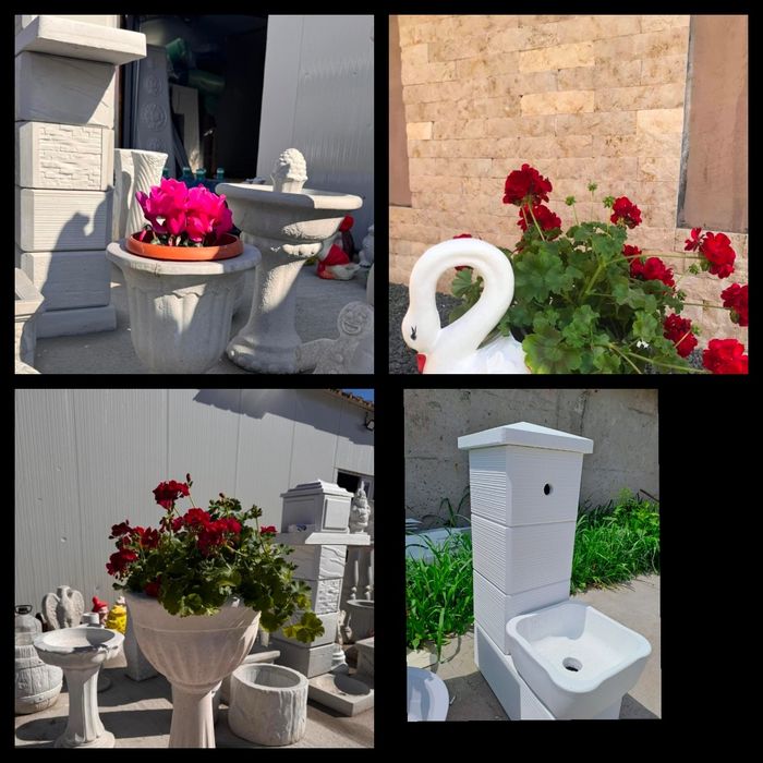 Prefabricate din beton – piatră decorativă, ghivece flori, capace gard