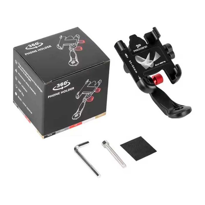 Универсална стойка за телефон, Алуминиева, Адаптивна, Монтаж на вилка