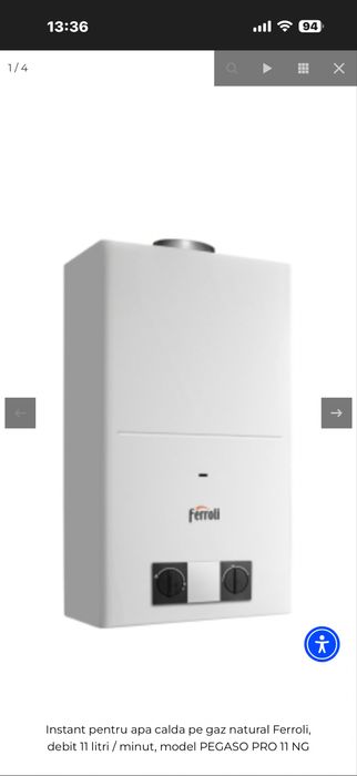 Instant apa calda gas