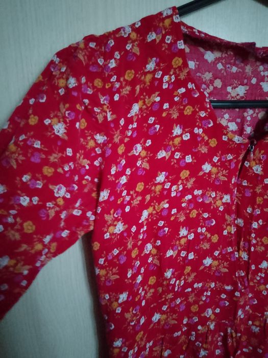 Платье домашнее красное