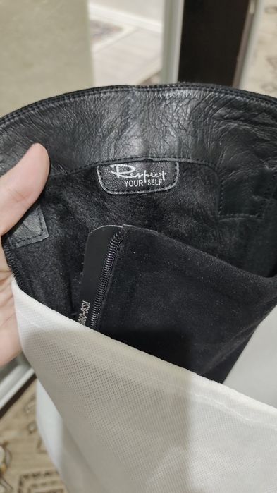 Замшевые сапоги  ботфорты