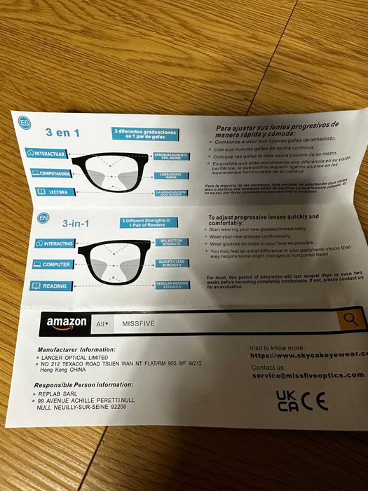 Ochelari Citit Progresivi Missfive +2.00 Nou, Anti Lumina Albastra - Negrii