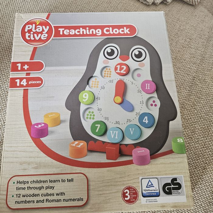 Ceas din lemn pentru copii ajuta copii sa învețe ceasul