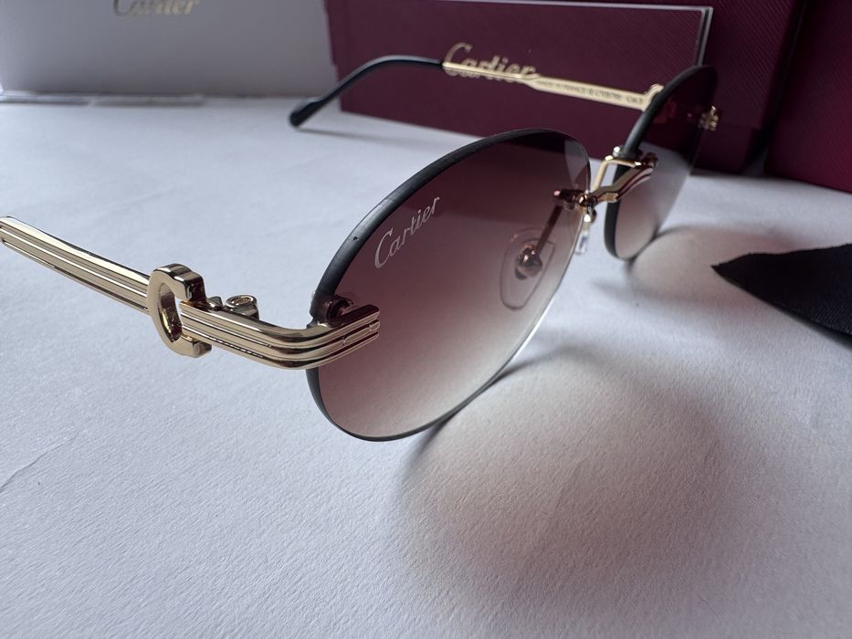 Ochelari de soare Cartier Oval-Rimless CT0579S 145, Noi
