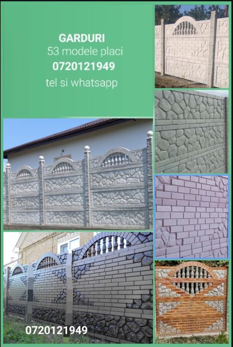 Garduri din panouri beton armat.Transport gratuit ..orele diverse.