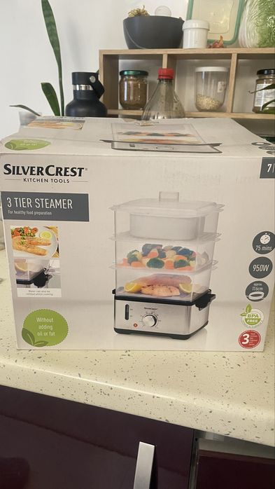 Aparat gatit la abur SilverCrest 3 nivele – NOU, nefolosit, 950W