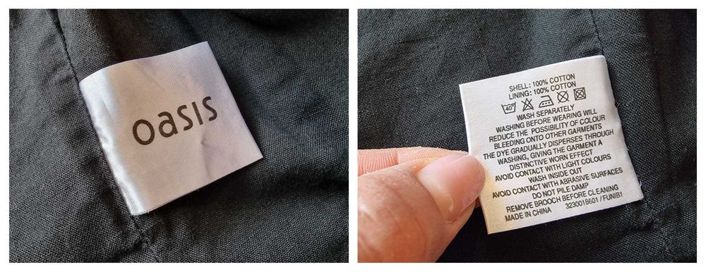 Geaca gins Oasis, gecuta primavara, sacou negru marimea 38