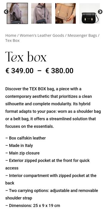Poseta geanta Maison Héritage Paris Tex Box originală piele naturală