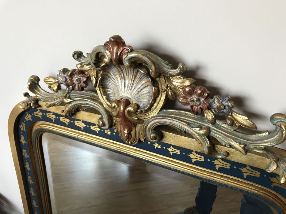 Луксозно огледало естествено дърво с дърворезба