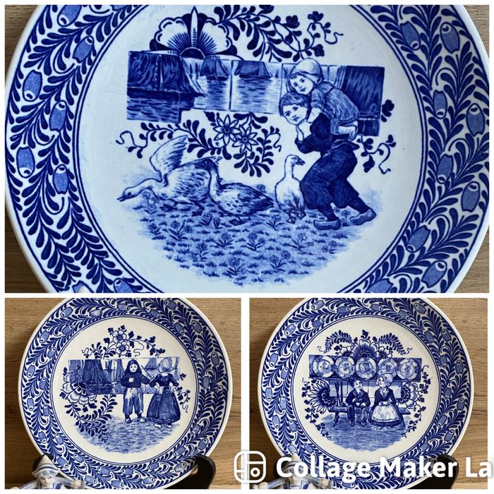 Винтидж порцеланов чинии за декорация -Retrus Regout -Fantasy -1950 гд