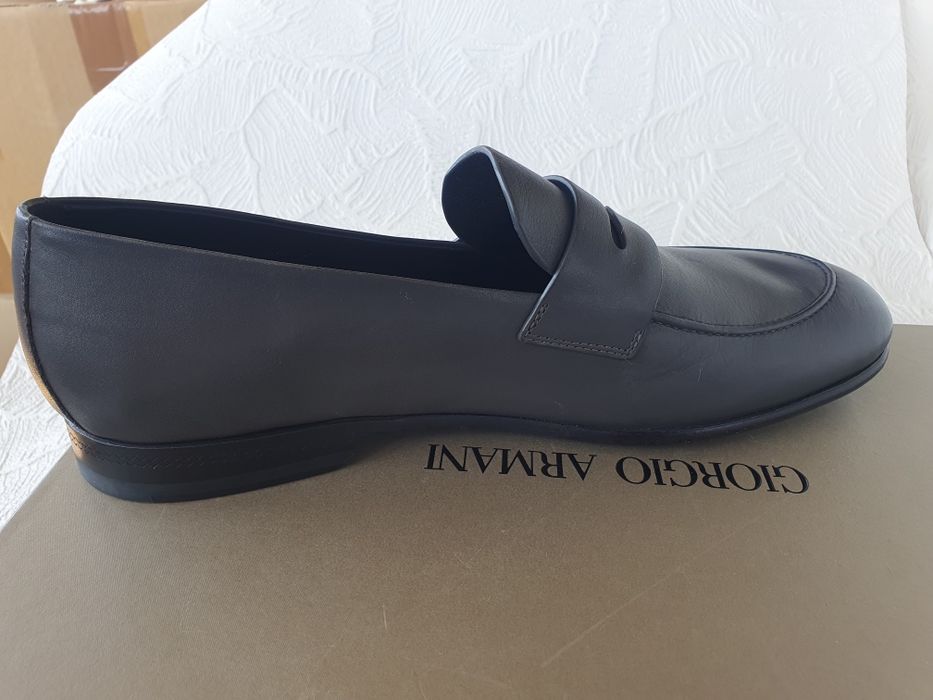 Giorgio Armani кожени мокасини Penny Loafer – Made in Italy, с кутия