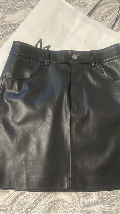 Мини Юбка mango эко кожа