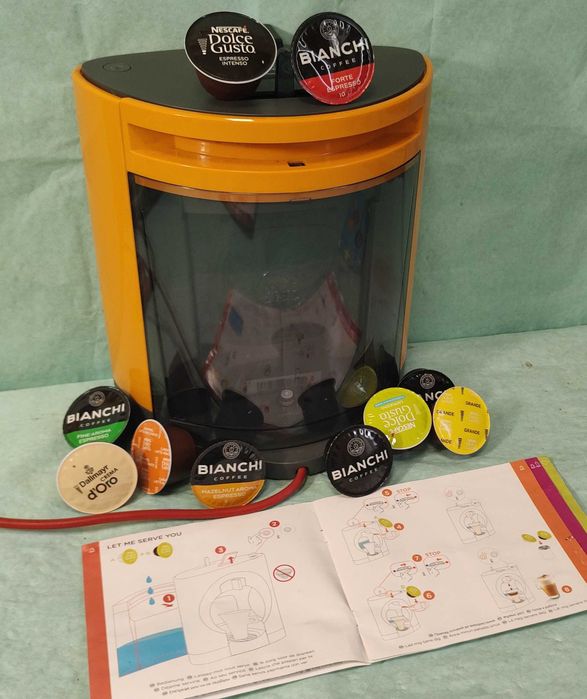 Кафемашина с гаранция 1 година NESCAFÉ® за капсули Dolce Gusto Krups OBLO.Orange/Yellow