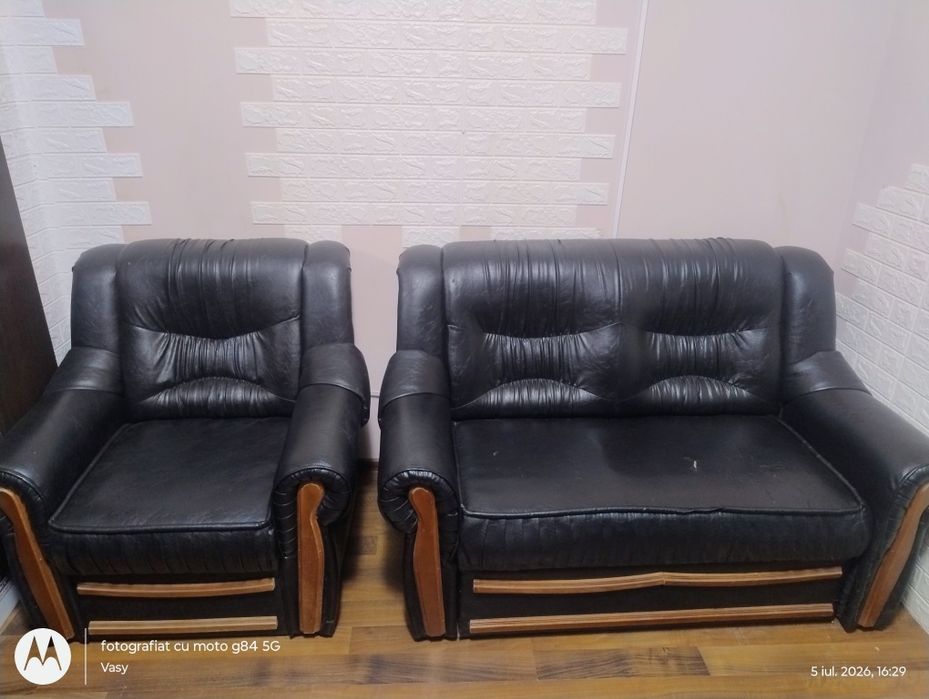 Canapea fixa 2 locuri + fotoliu