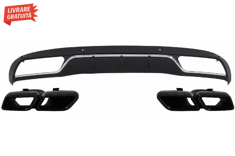 Difuzor Bara Spate Cu Ornamente tobe Negre Mercedes C-Class W205 S205