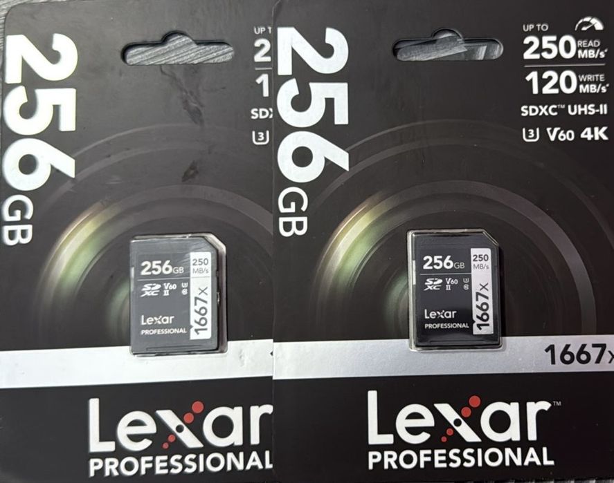 Lexar SDXC Pro 1667X UHS-II U3 ​​R250/W120 (V60) 256G