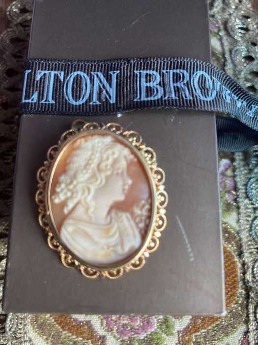 Superb pandativ broșă-camee victoriana-aur 18 k-Italia