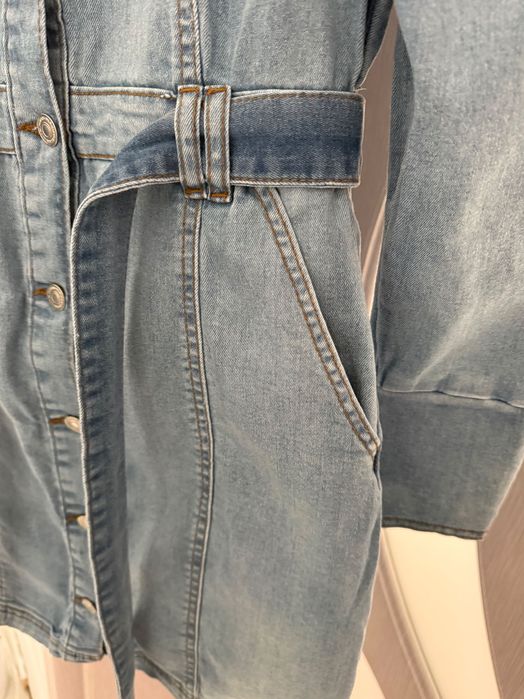 Дънкова рокля с еластант