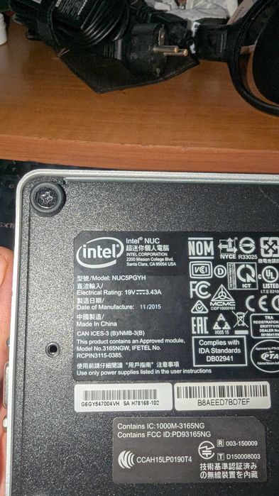 Micro PC Intel NUC NUC5PGYH, W10 64b