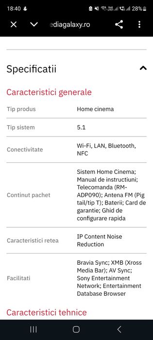Sistem Home Cinema Blu-ray 3D SONY BDV-E4100, 5.1, 1000W, Wi-Fi, Bluet
