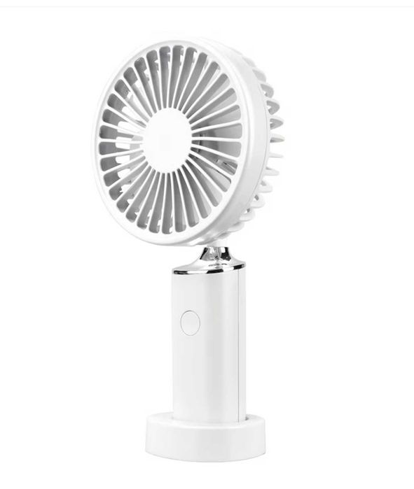Ventilator portabil, 3 viteze, incarcare USB, 6h/1200mAh, 2W, alb