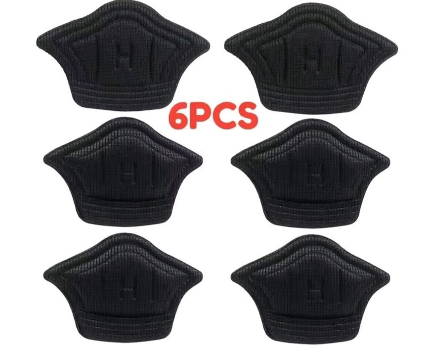 Set 6 protecții calcai / branturi cu pernite Negre 5mm