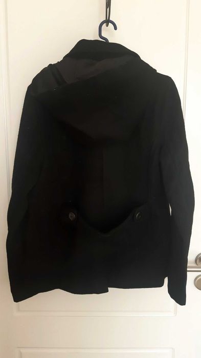 Дамско късо зимно палто с качулка, размер L