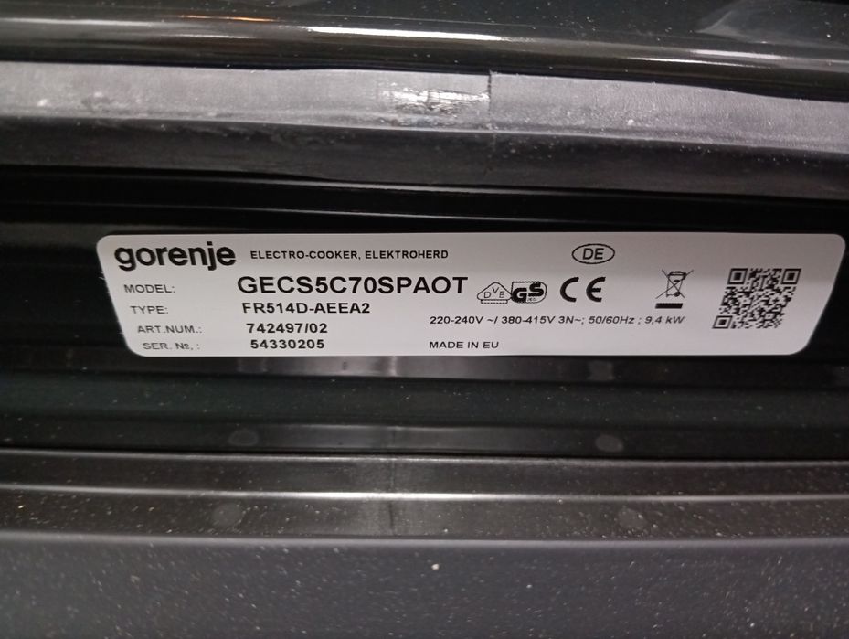 Чисто нова иноксова печка с керамичен плот Gorenje 2 години Гаранция!