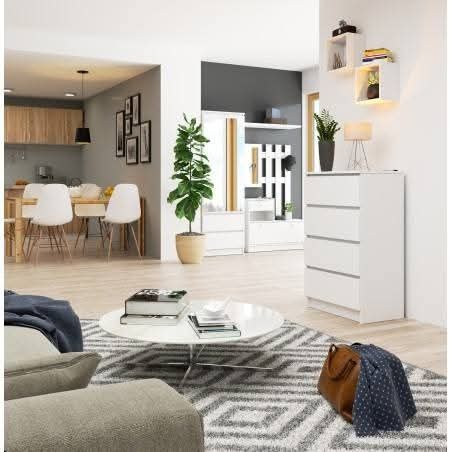 Comodă 4 sertare alb