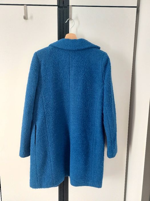 Зимно палто в син цвят