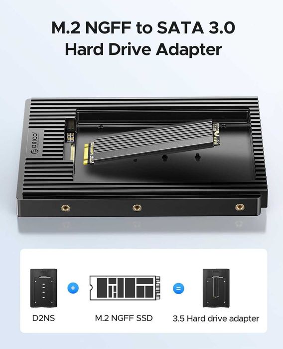 Adaptor ORICO M.2 NGFF HDD SATA 3,5 inch,SSD SATA M.2 B+M Key (D2NS)