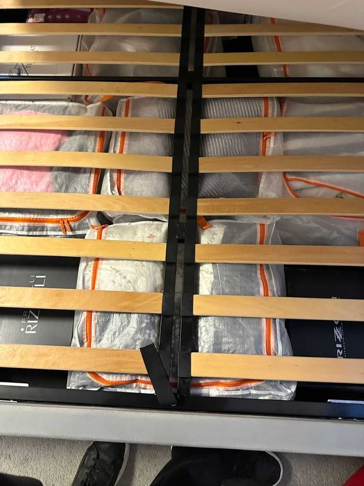 Pat tapițat + saltea DreamZone 160x200 somieră rabatabilă