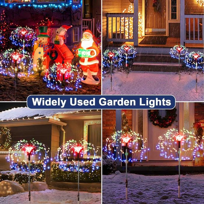 Соларни градински лампи Joycome 4 x 120 LED слънчеви коледни украси,