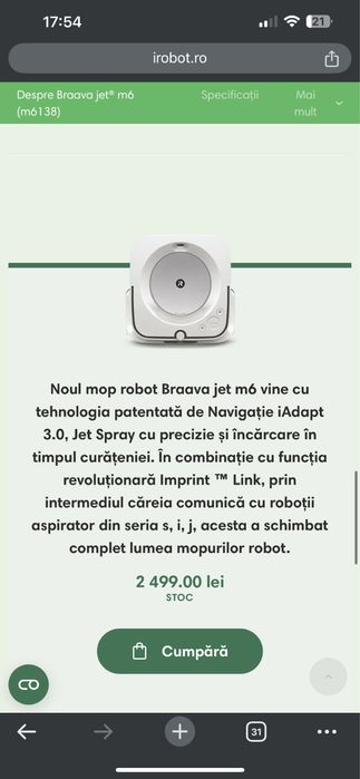 Mop Robot Irobot Braava Jet M6