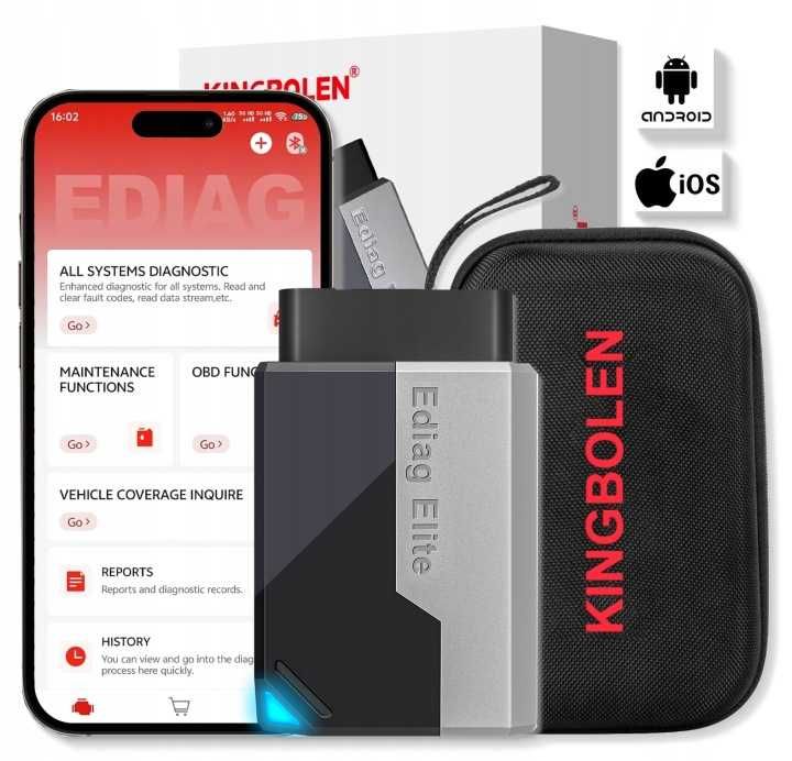 KINGBOLEN EDIAG ELITE OBD2 – Професионална диагностика | CAN FD | Active Test | Доживотен лиценз