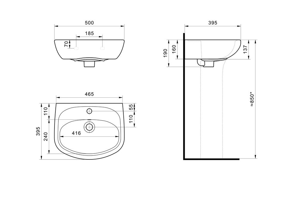 Умывальник Santek "Анимо 50"  арт. 0496   (с Доставкой!)