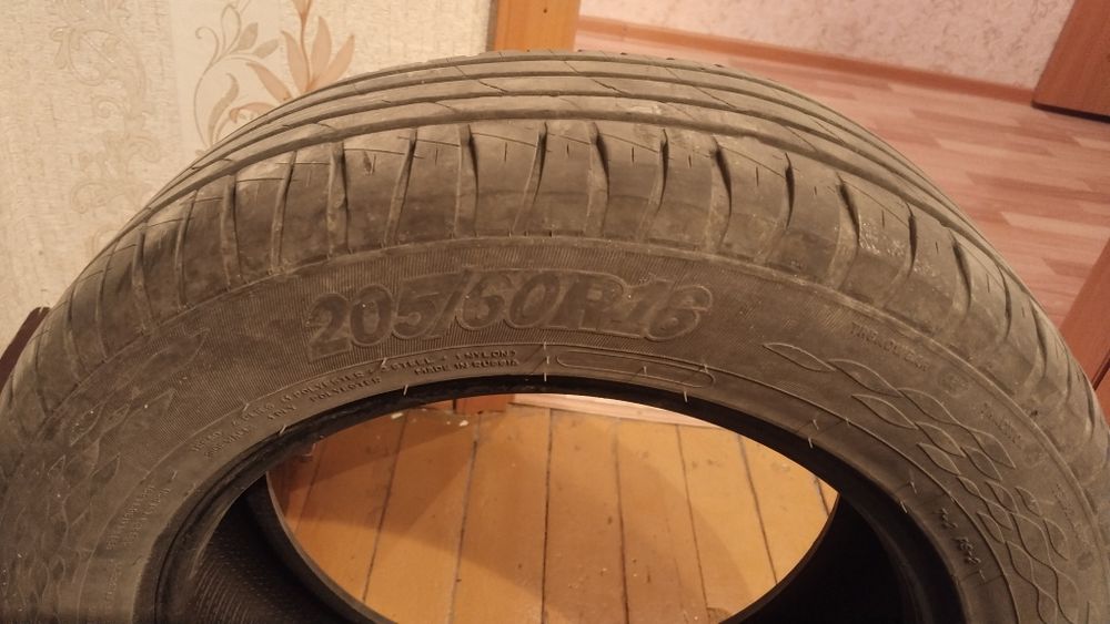 Резина летняя на 16 ,205-60 хорошем состояние