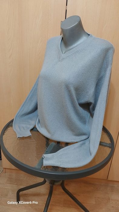 Мъжки пуловер 100% Pashmina." HANDMADE DRYCLEAN ONLY". Размер L