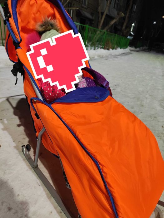 Санки ( с колёсиками маленькими )