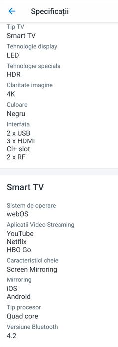 Televizor LG cu diagonala de 198 cm